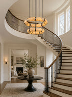 Alabaster Torus Ring Chandelier by Bling Lighting Studio
