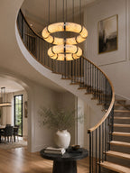 Alabaster Torus Ring Chandelier by Bling Lighting Studio