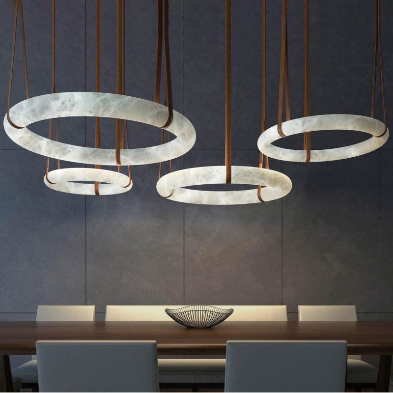 Glacera Oslo Alabaster Art Chandelier by Bling Lighting Studio