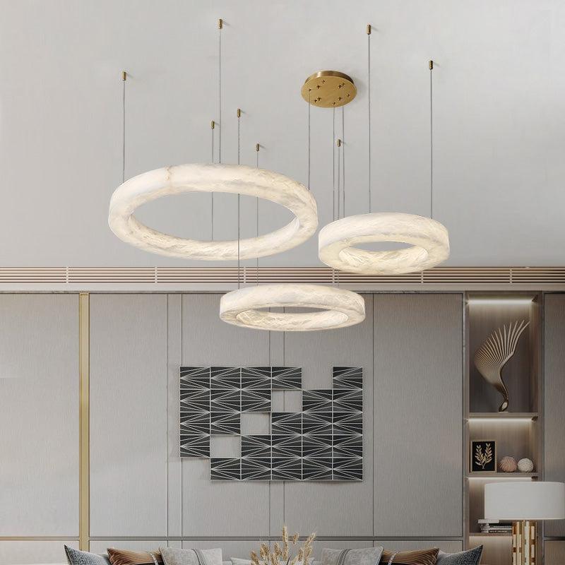 Glacera Alabaster Round Chandelier 19'' 27'' 36'' 60''D by Bling Lighting Studio