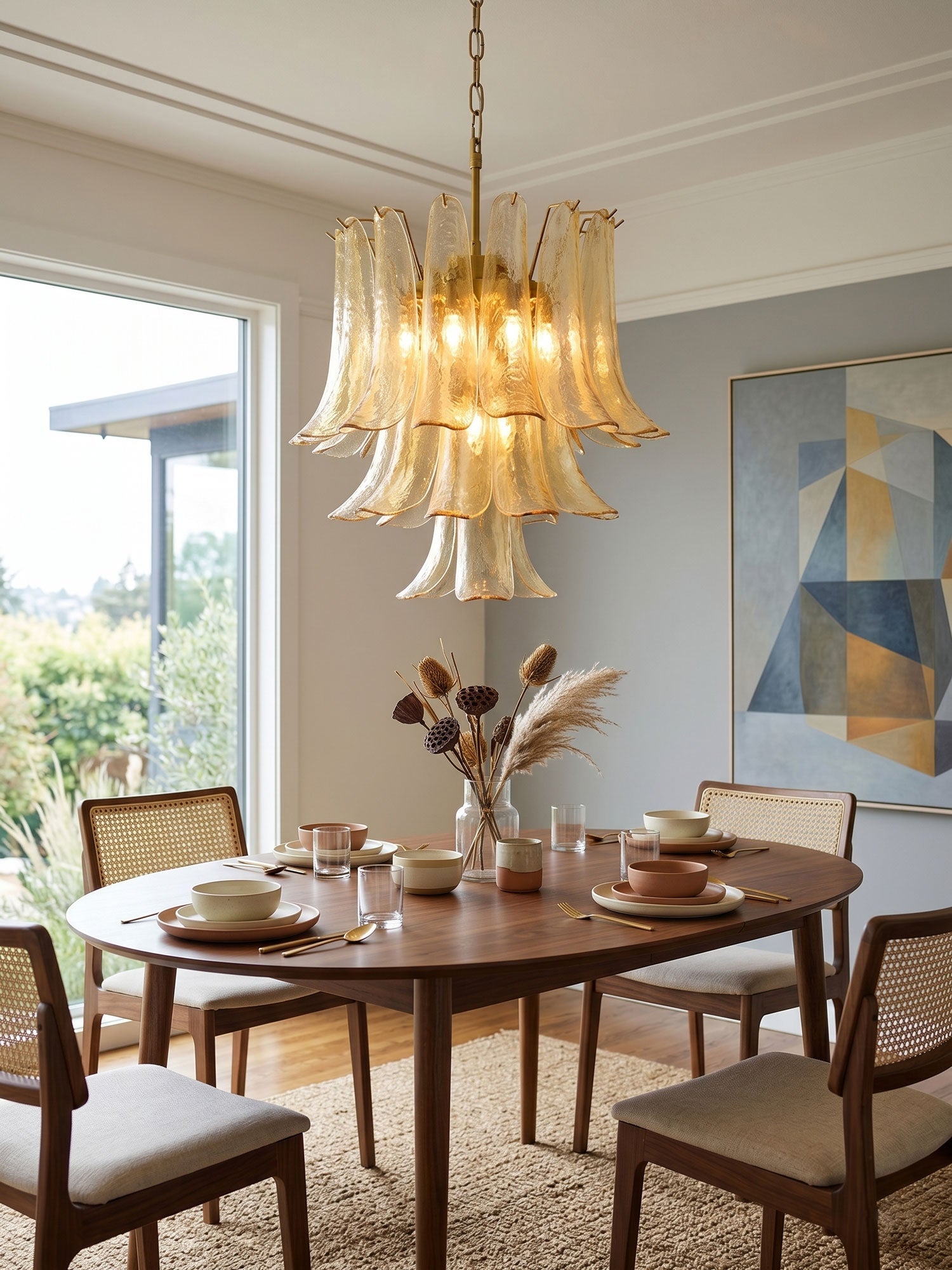 Amber Cascade Glass Chandelier Glass lighting by Bling Lighting Studio
