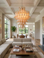 Amber Cloud Glass Petals Chandelier Glass lighting by Bling Lighting Studio