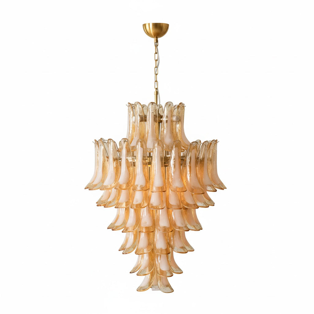 Amber Cloud Glass Petals Chandelier Glass lighting by Bling Lighting Studio