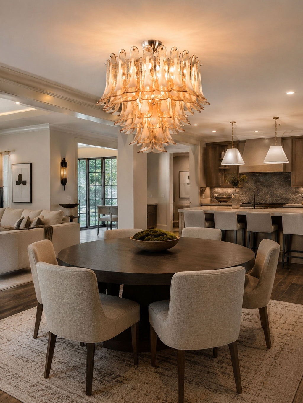 Amber Petal Glass Ceiling Lamp Glass lighting by Bling Lighting Studio