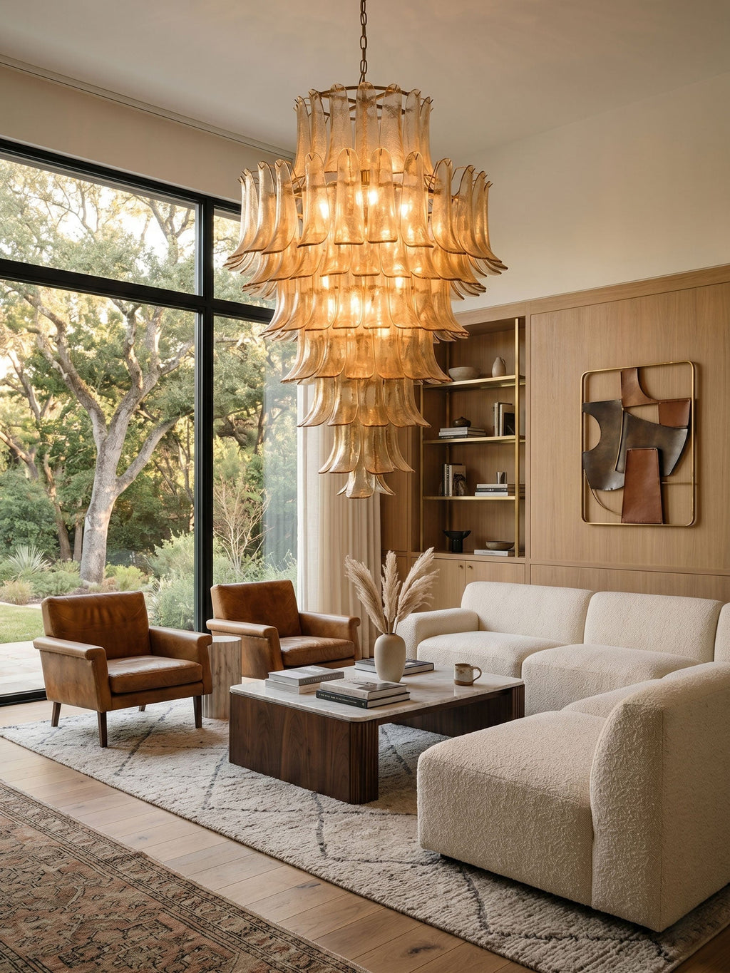 Amber Petalo Chandelier Glass lighting by Bling Lighting Studio