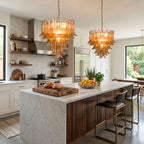 Amber Petalo Chandelier Glass lighting by Bling Lighting Studio