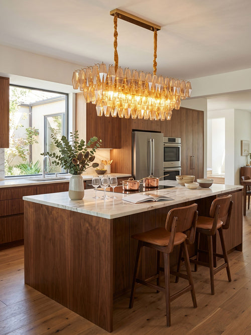 Amber Prism Glass Chandelier Glass lighting by Bling Lighting Studio