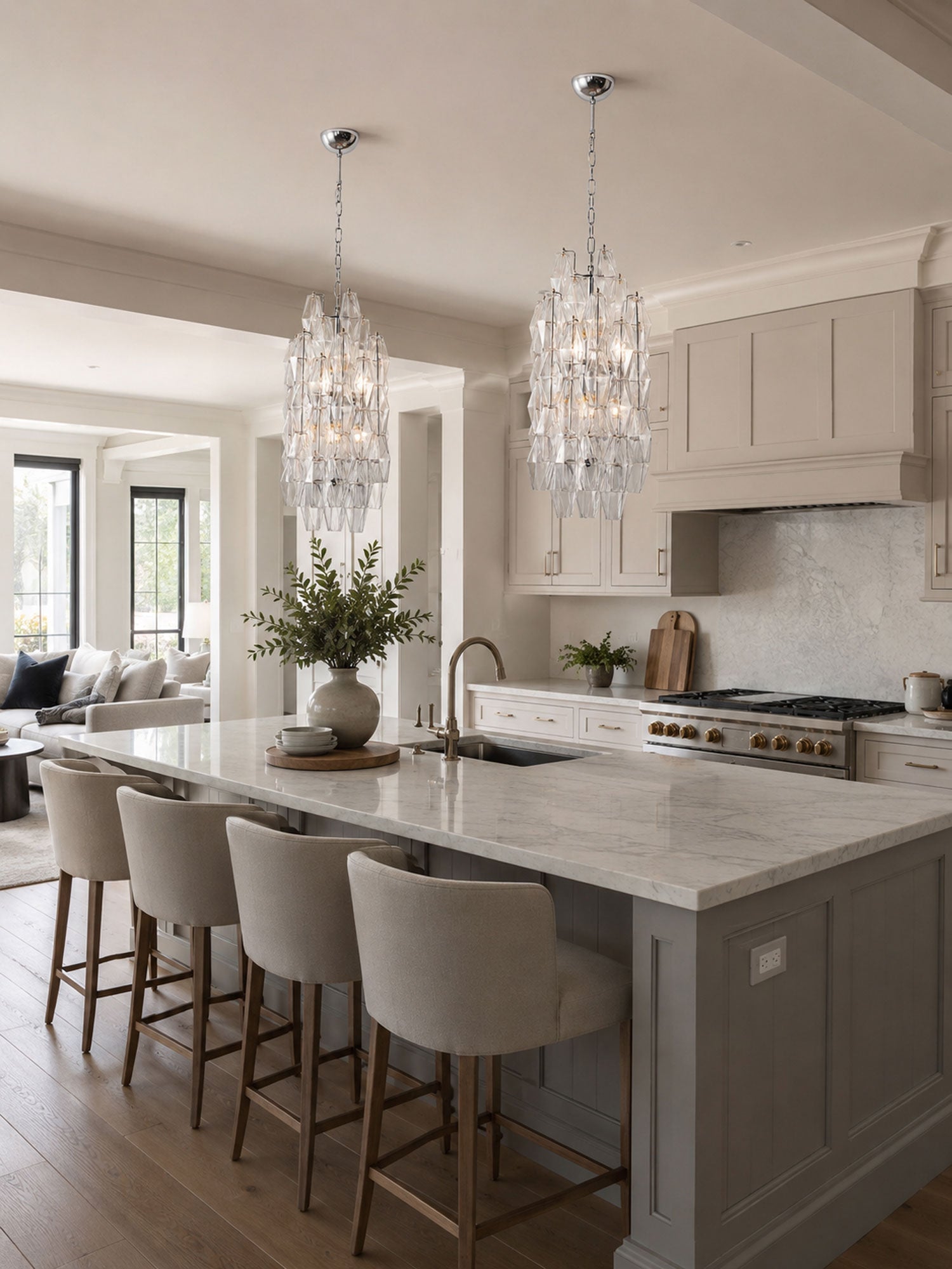 Amber Prism Long Chandelier Glass lighting by Bling Lighting Studio