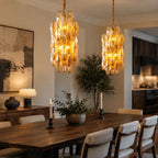 Amber Prism Long Chandelier Glass lighting by Bling Lighting Studio