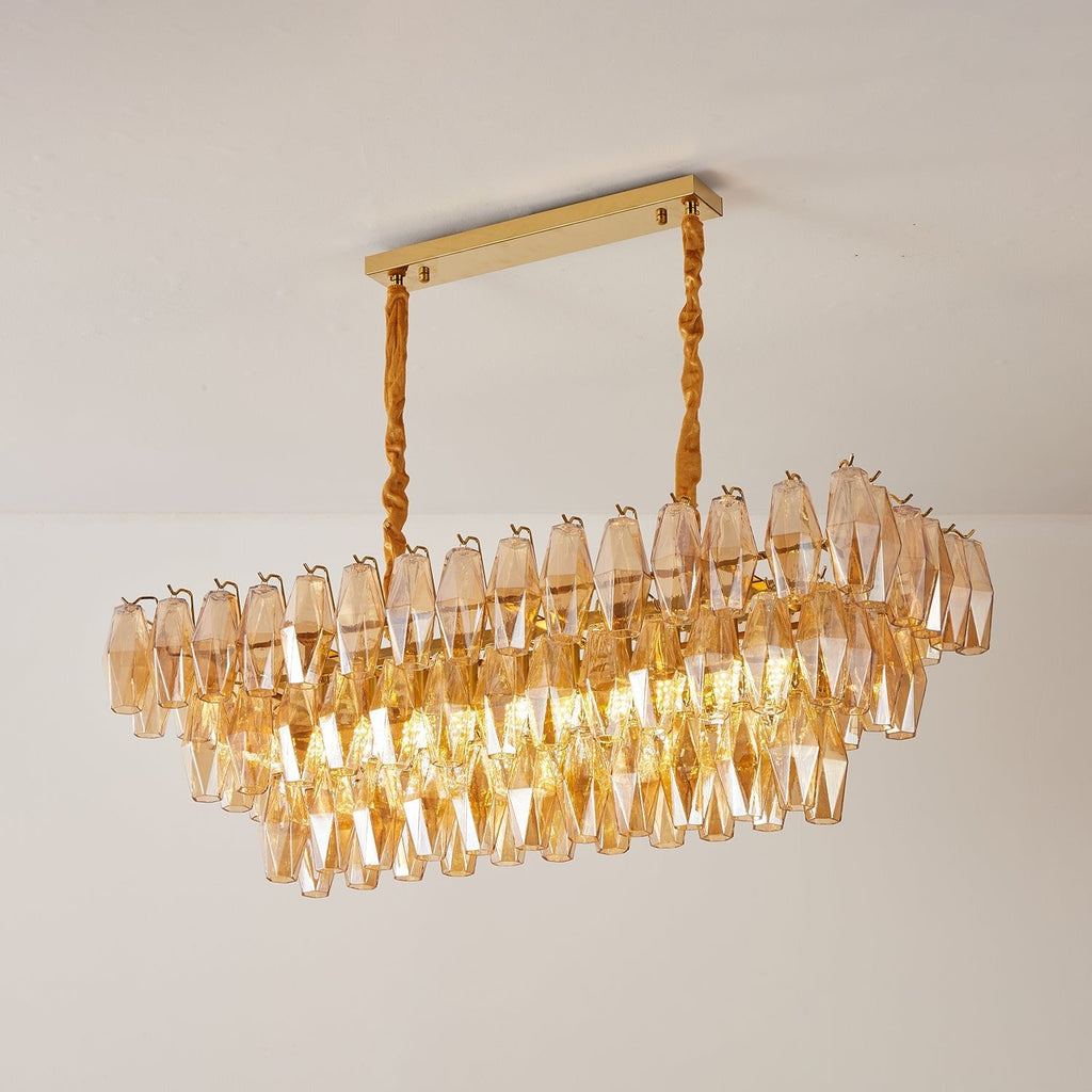 Amber Prism Glass Chandelier Glass lighting by Bling Lighting Studio