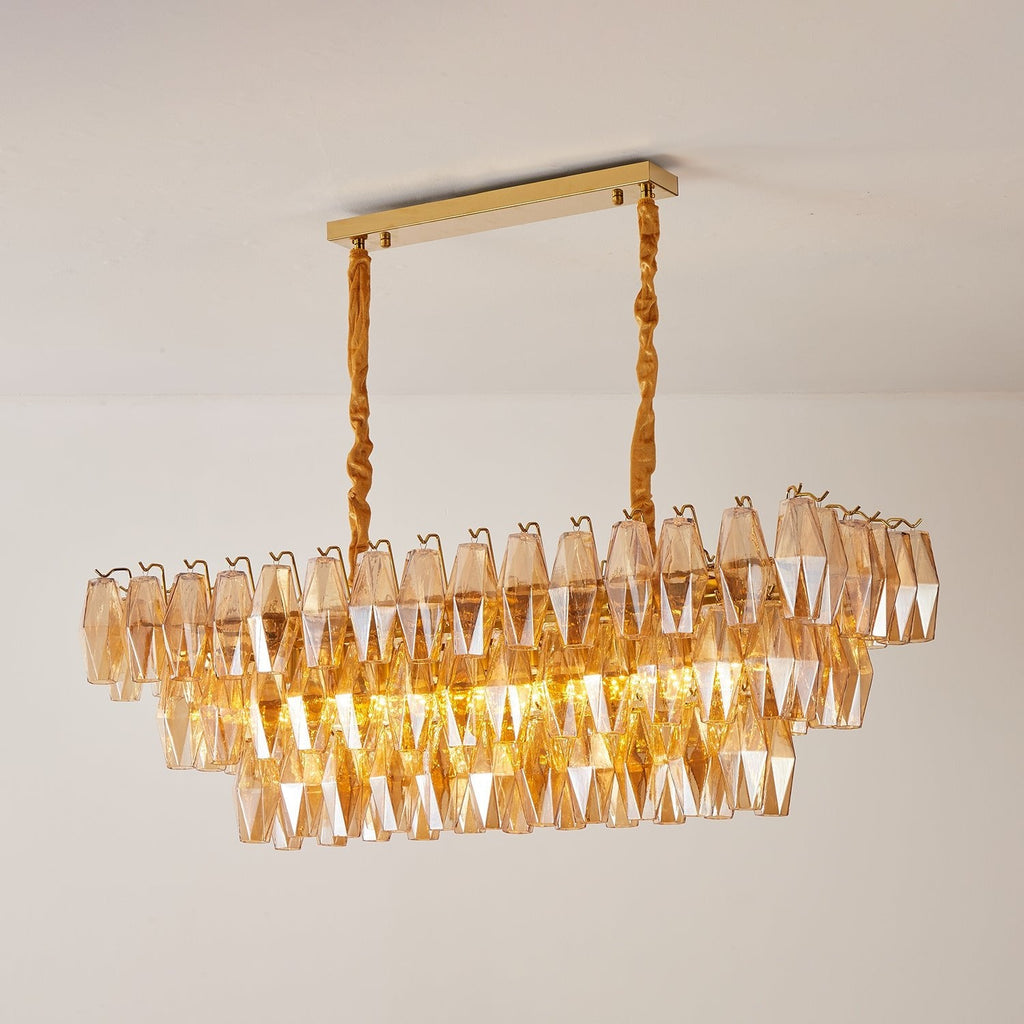 Amber Prism Glass Chandelier Glass lighting by Bling Lighting Studio