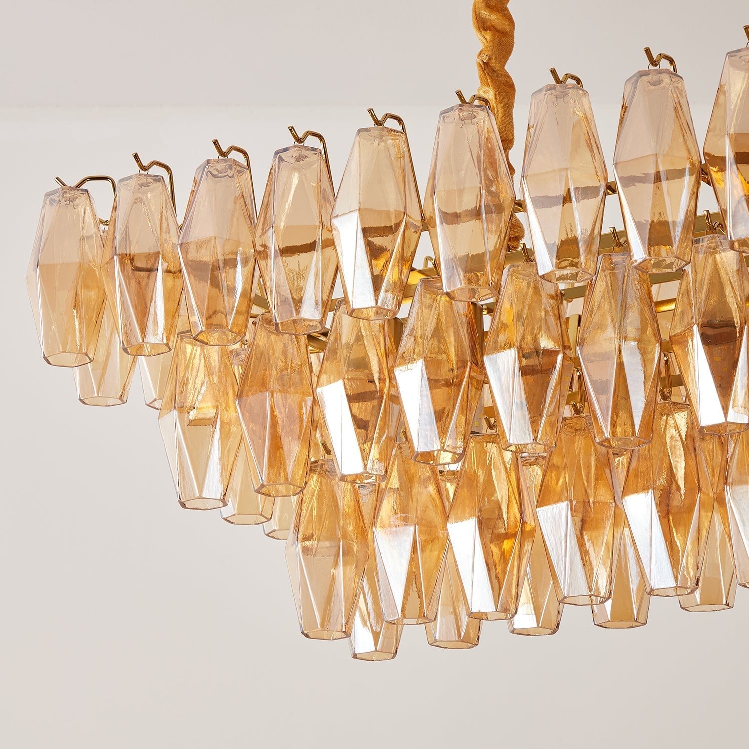 Amber Prism Glass Chandelier Glass lighting by Bling Lighting Studio