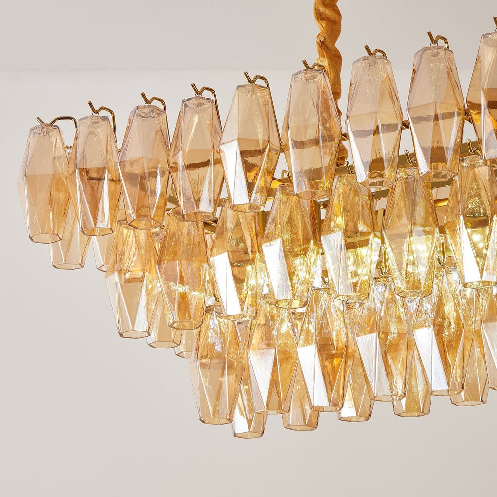 Amber Prism Glass Chandelier Glass lighting by Bling Lighting Studio