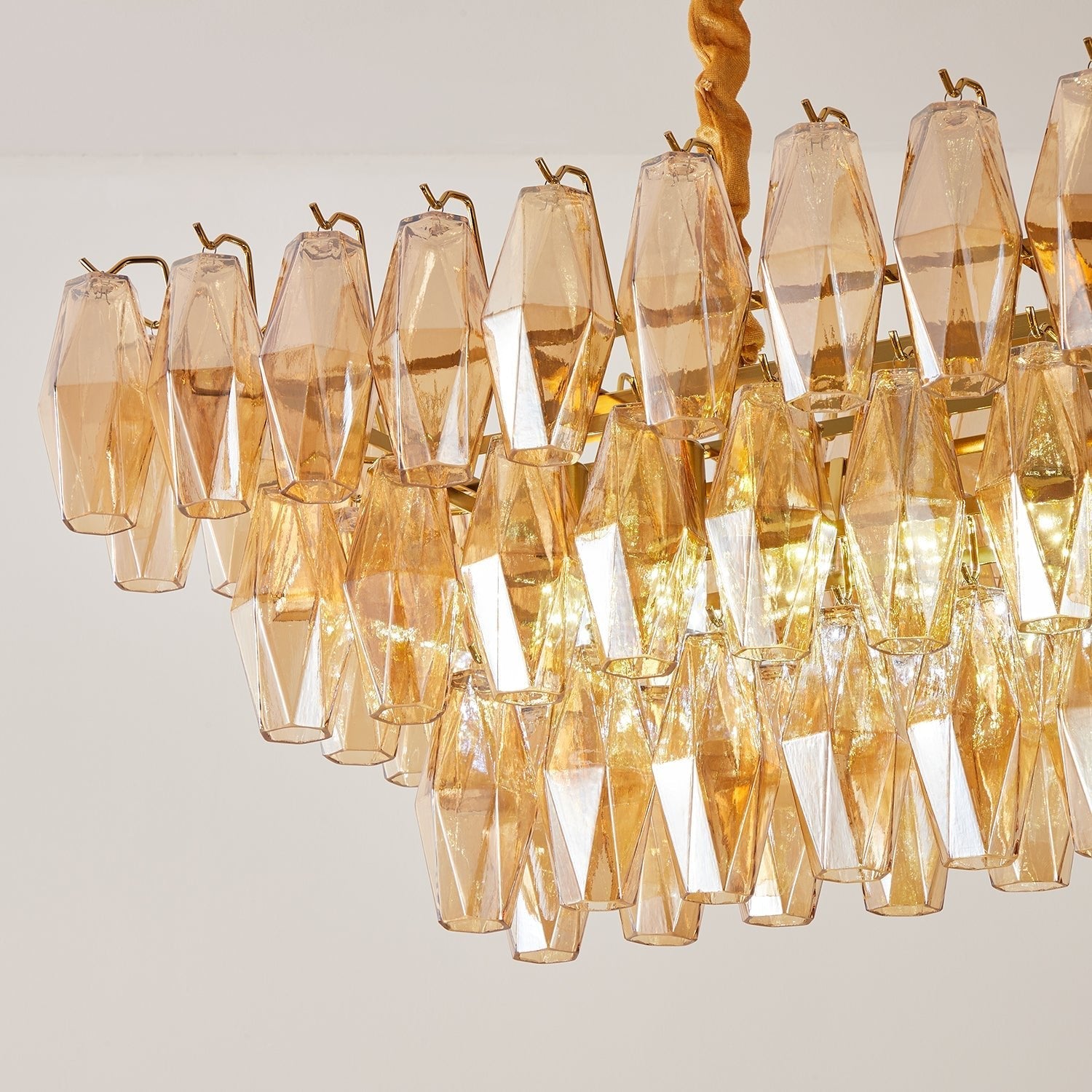 Amber Prism Glass Chandelier Glass lighting by Bling Lighting Studio