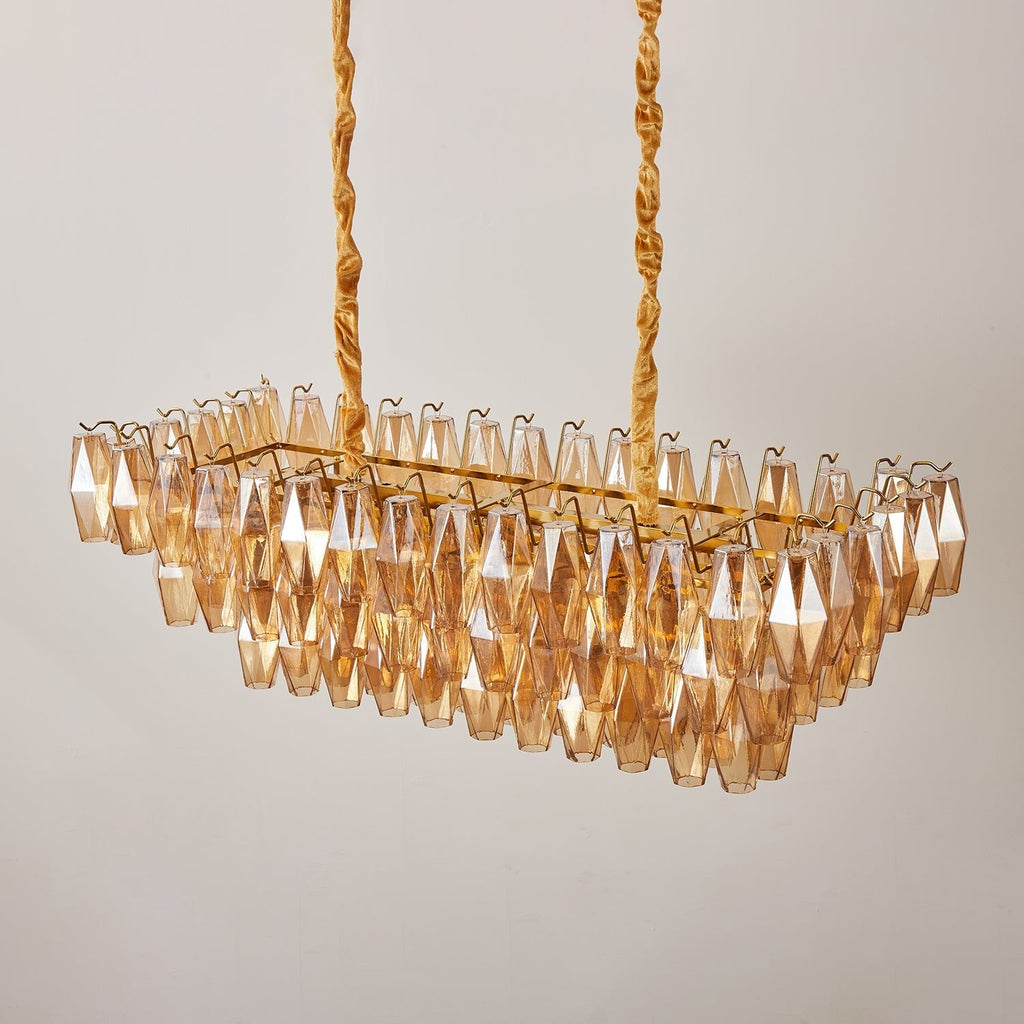 Amber Prism Glass Chandelier Glass lighting by Bling Lighting Studio
