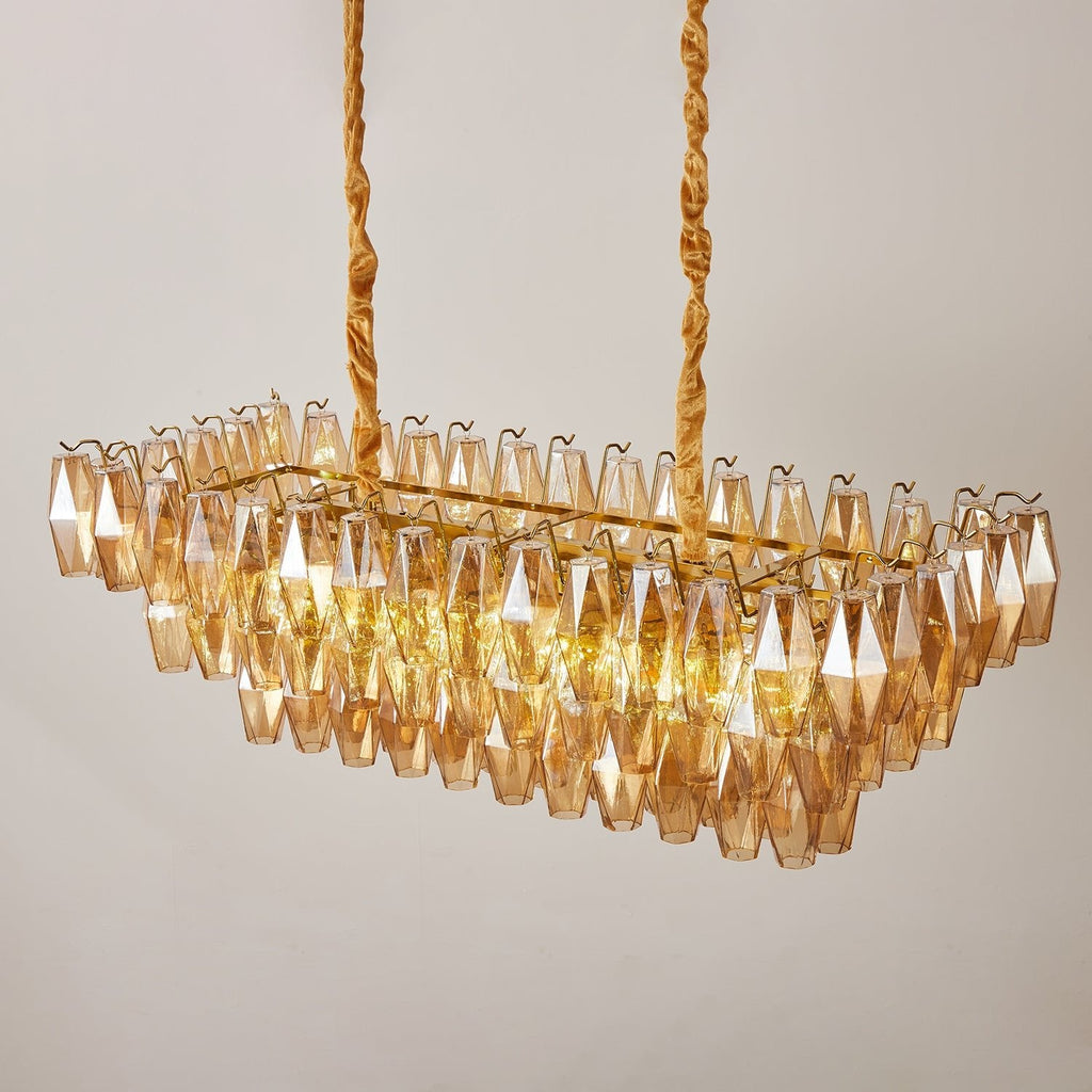 Amber Prism Glass Chandelier Glass lighting by Bling Lighting Studio
