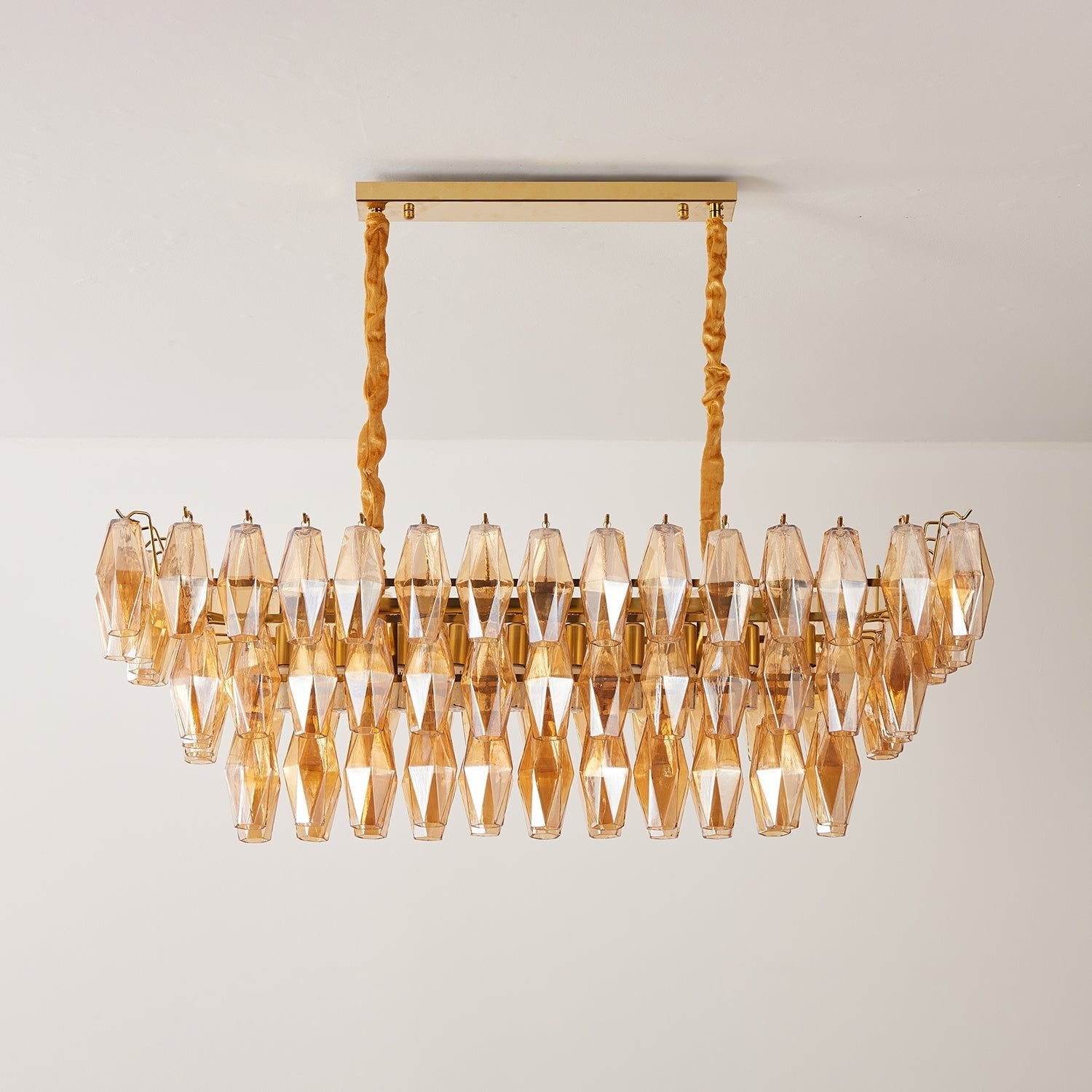 Amber Prism Glass Chandelier Glass lighting by Bling Lighting Studio