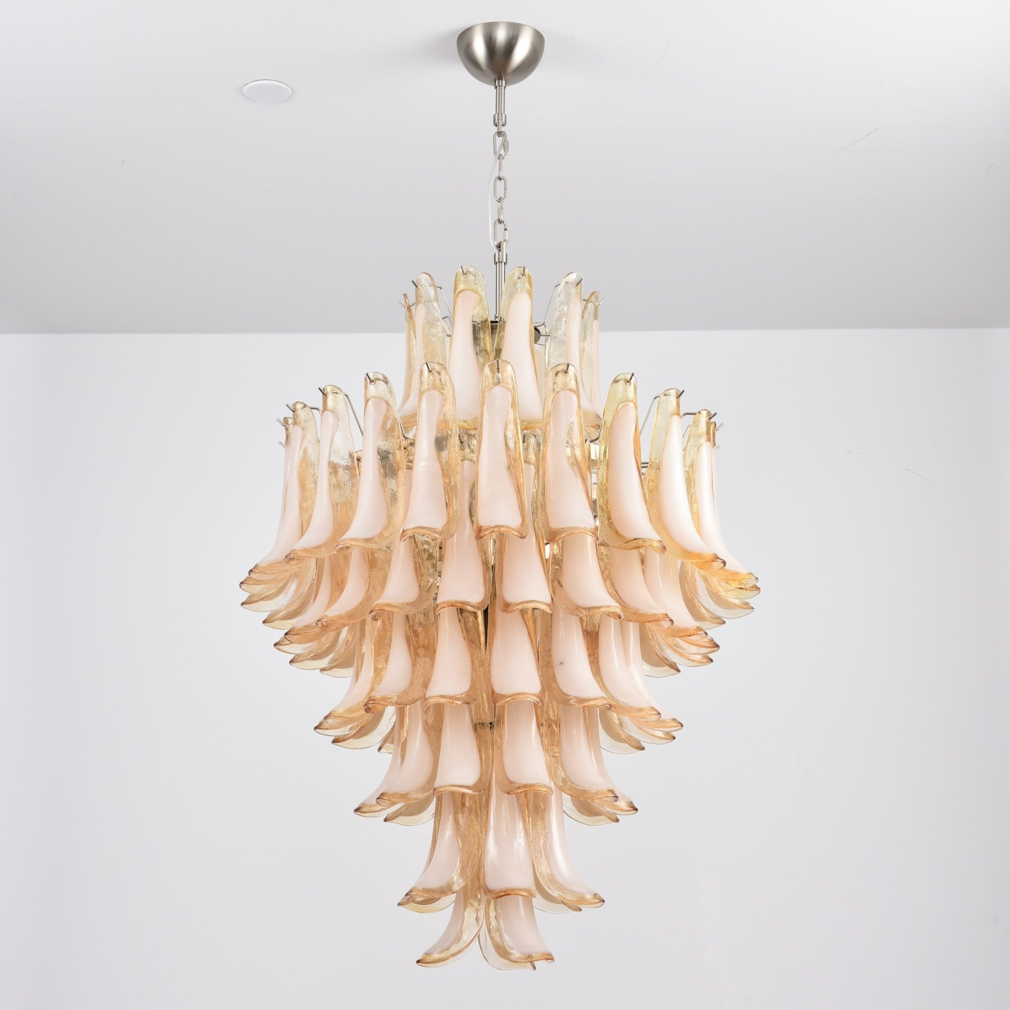 Amber Cloud Glass Petals Chandelier Glass lighting by Bling Lighting Studio