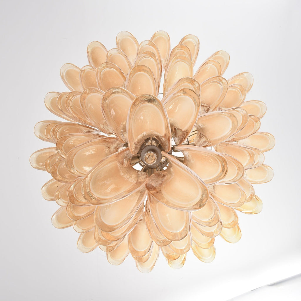Amber Cloud Glass Petals Chandelier Glass lighting by Bling Lighting Studio