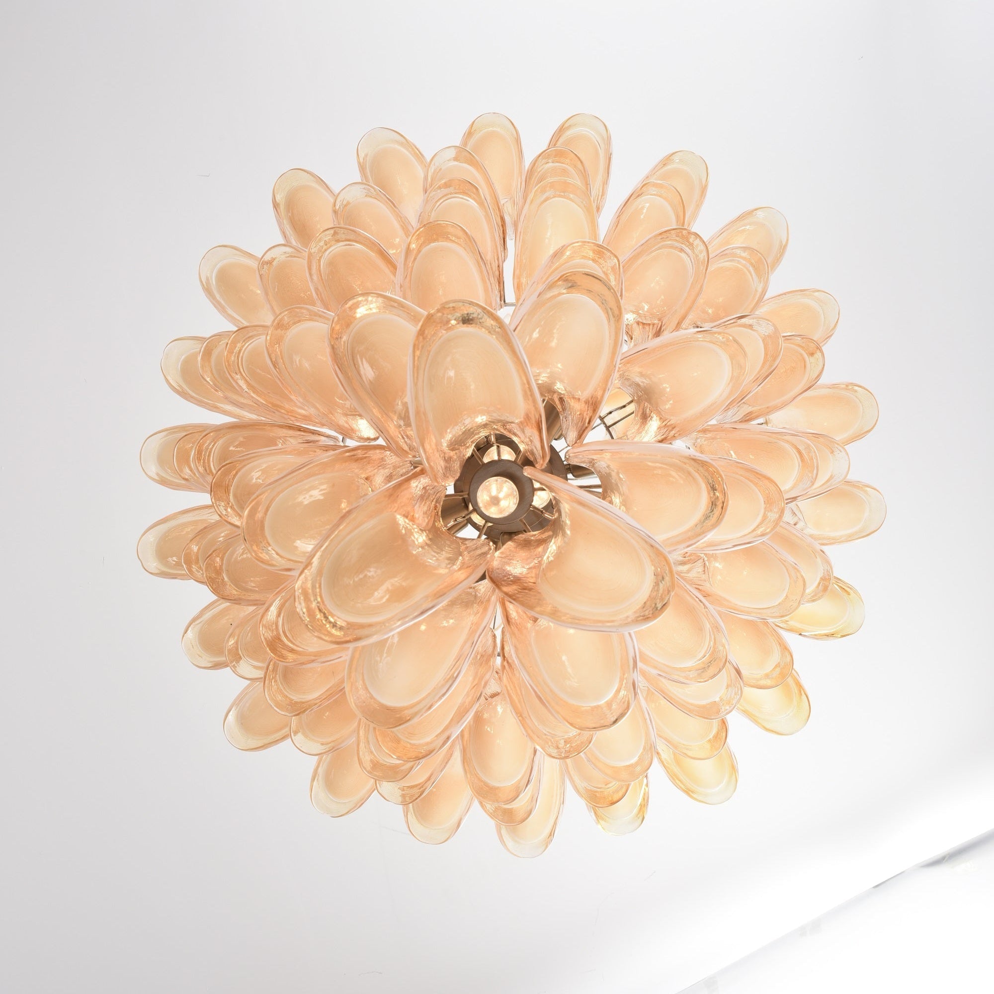 Amber Cloud Glass Petals Chandelier Glass lighting by Bling Lighting Studio