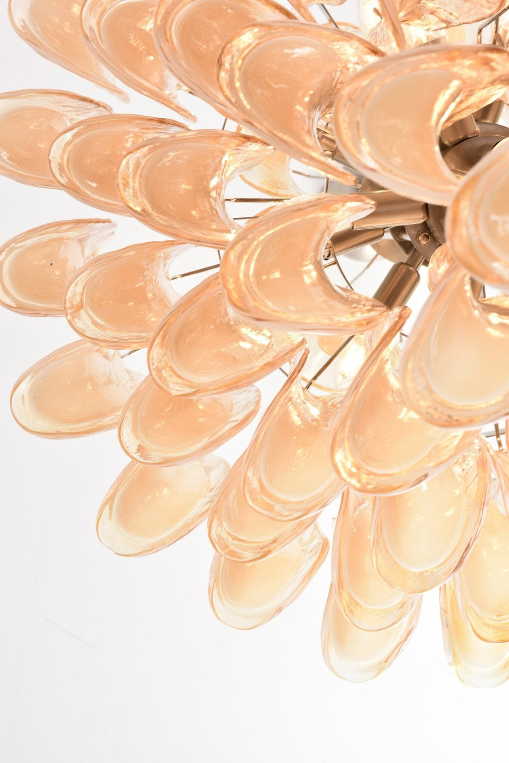 Amber Cloud Glass Petals Chandelier Glass lighting by Bling Lighting Studio