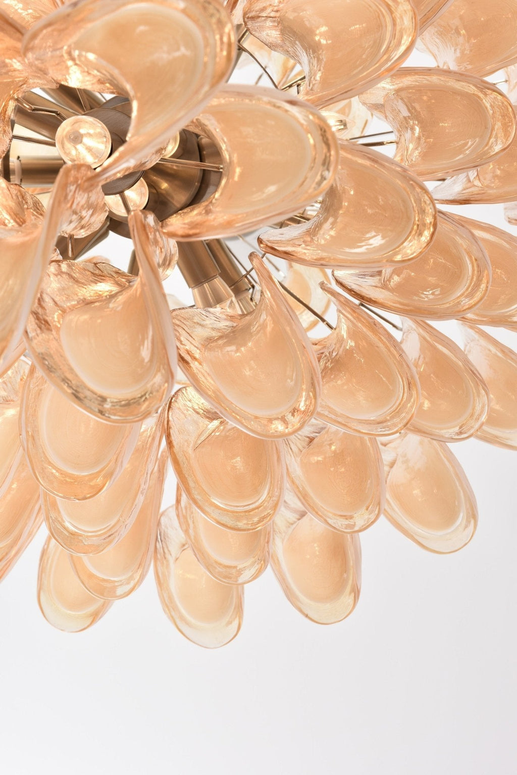 Amber Cloud Glass Petals Chandelier Glass lighting by Bling Lighting Studio