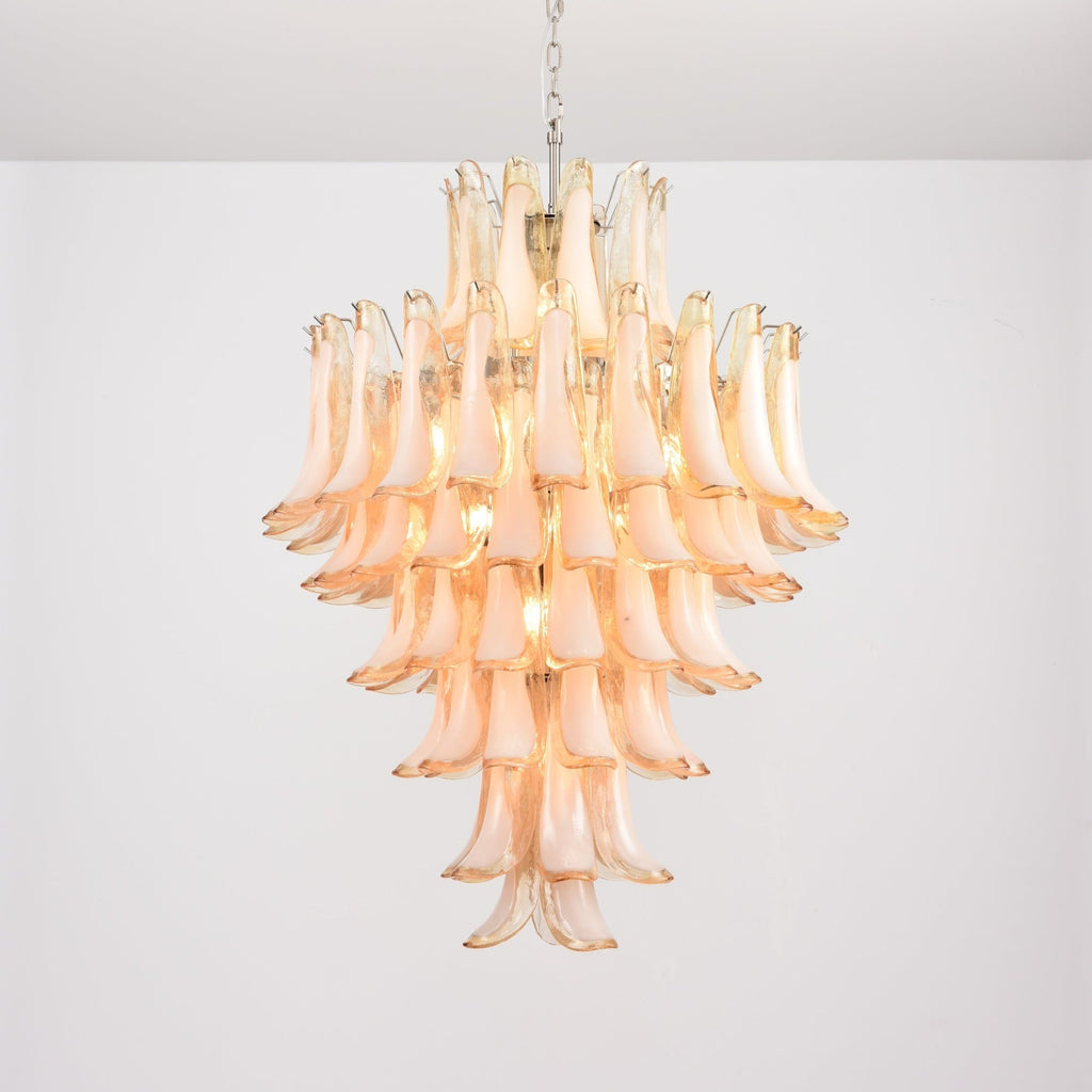 Amber Cloud Glass Petals Chandelier Glass lighting by Bling Lighting Studio
