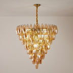 Luxury Murano Poliedri Amber Empire Chandelier material and finish detail
