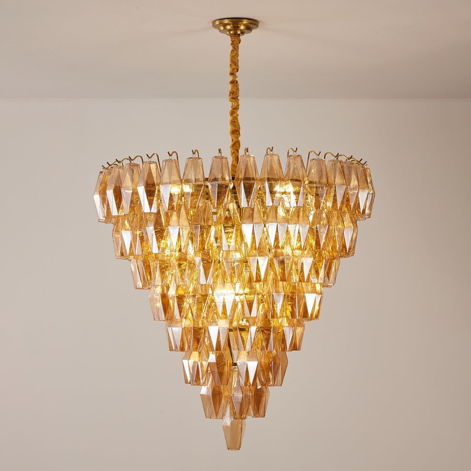 Luxury Murano Poliedri Amber Empire Chandelier product image