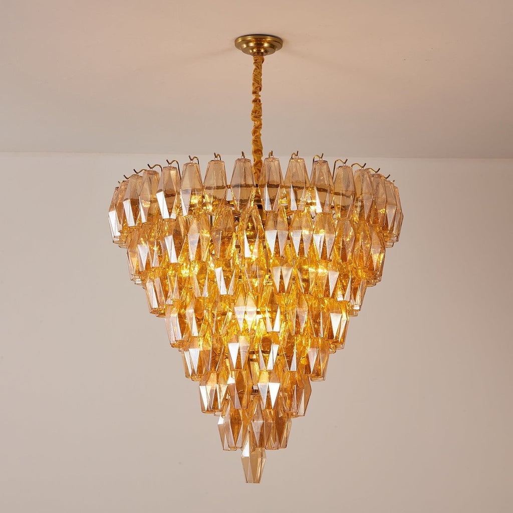 Luxury Murano Poliedri Amber Empire Chandelier product image