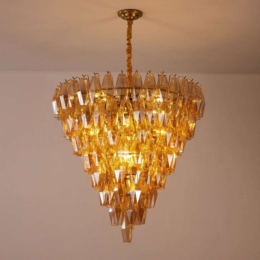 Luxury Murano Poliedri Amber Empire Chandelier product image