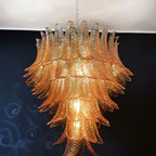 Amber Leaf Cascade Chandelier Glass lighting by Bling Lighting Studio