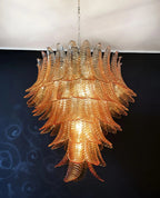 Amber Leaf Cascade Chandelier Glass lighting by Bling Lighting Studio