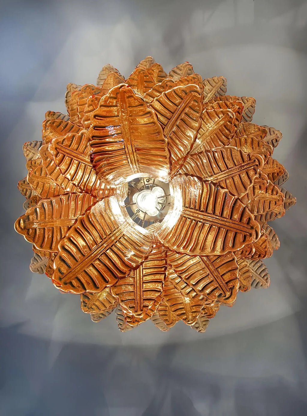 Amber Leaf Cascade Chandelier Glass lighting by Bling Lighting Studio