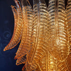 Amber Leaf Cascade Chandelier Glass lighting by Bling Lighting Studio