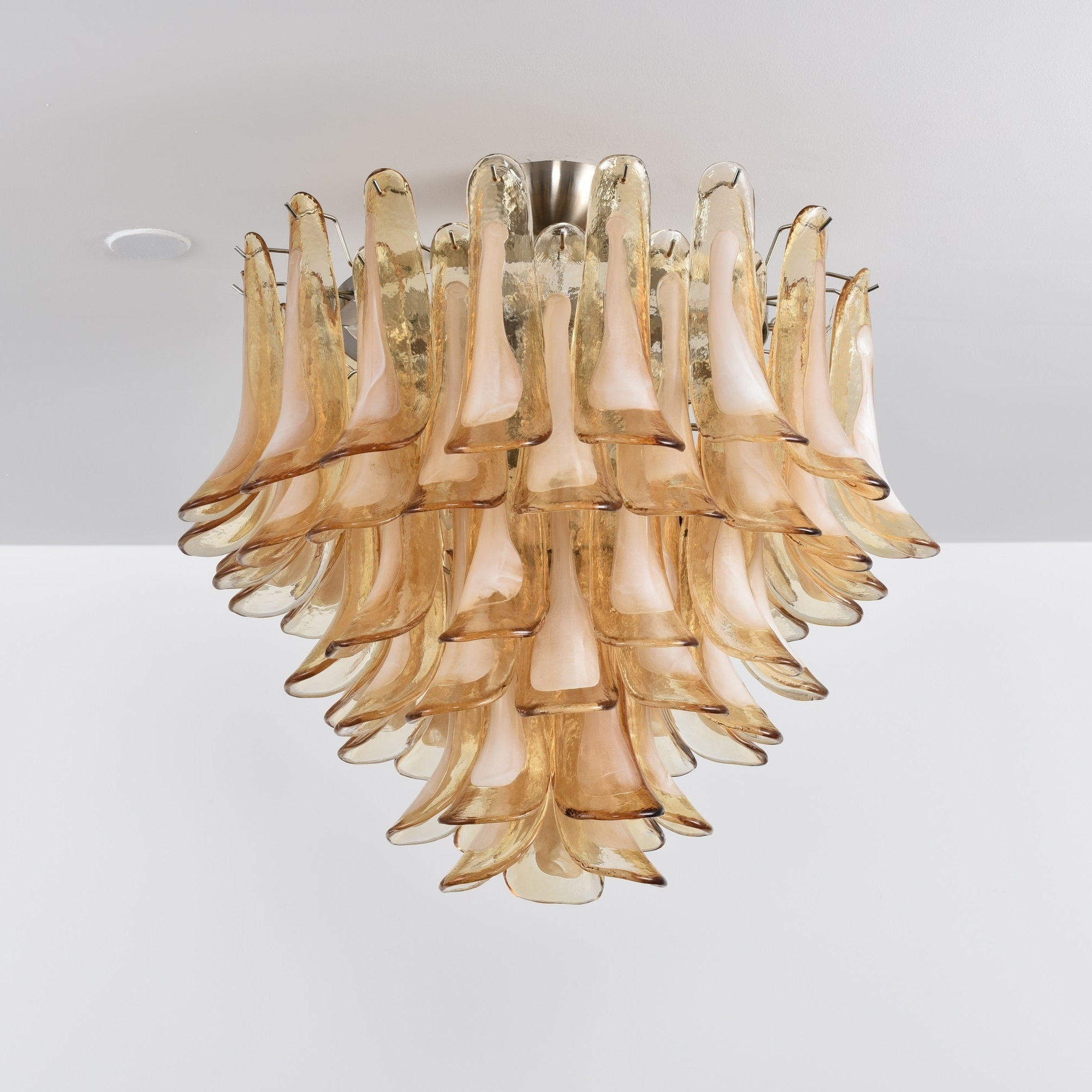 Amber Petal Glass Ceiling Lamp Glass lighting by Bling Lighting Studio