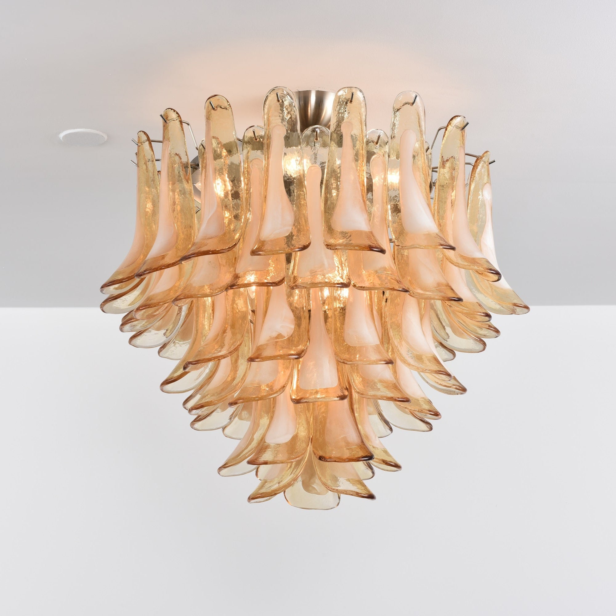 Amber Petal Glass Ceiling Lamp Glass lighting by Bling Lighting Studio