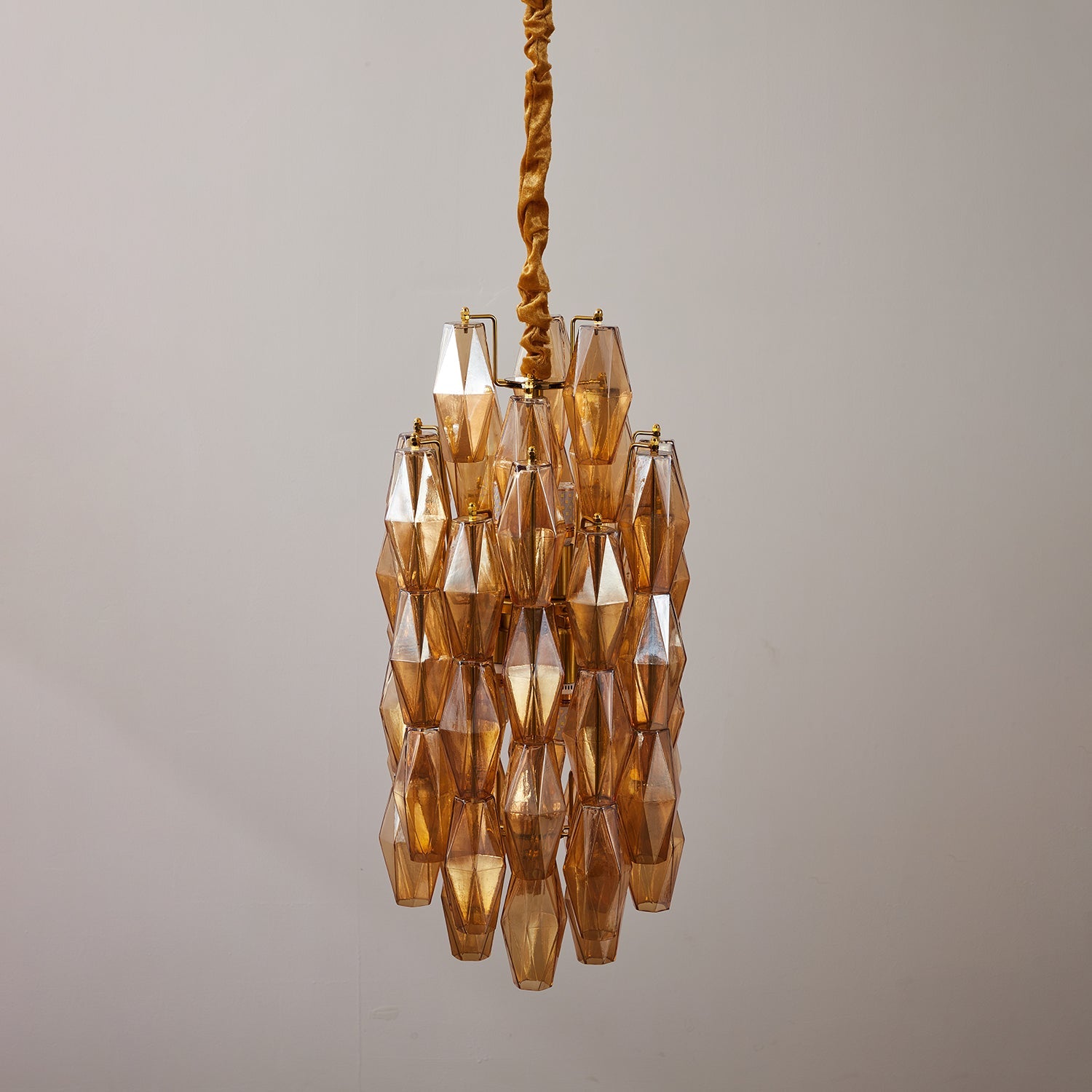 Amber Prism Long Chandelier Glass lighting by Bling Lighting Studio