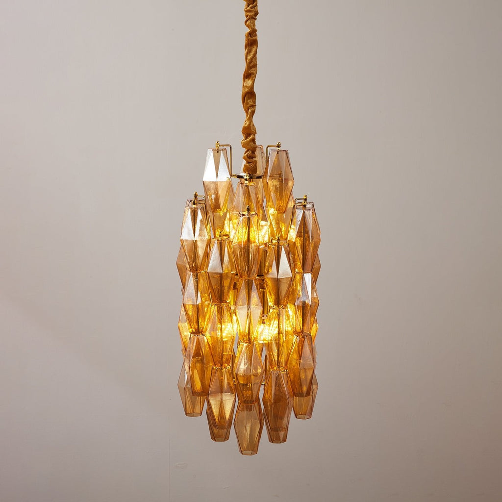Amber Prism Long Chandelier Glass lighting by Bling Lighting Studio
