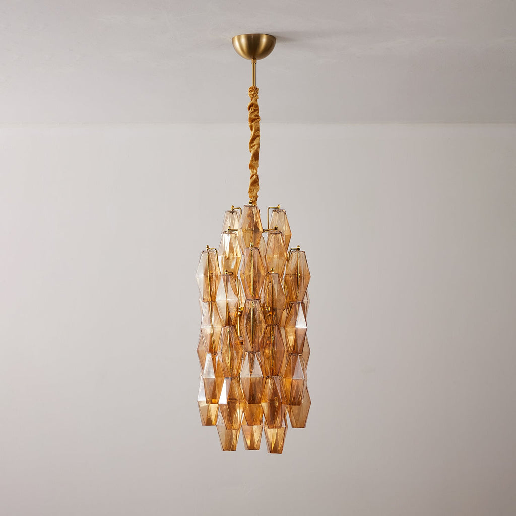 Amber Prism Long Chandelier Glass lighting by Bling Lighting Studio