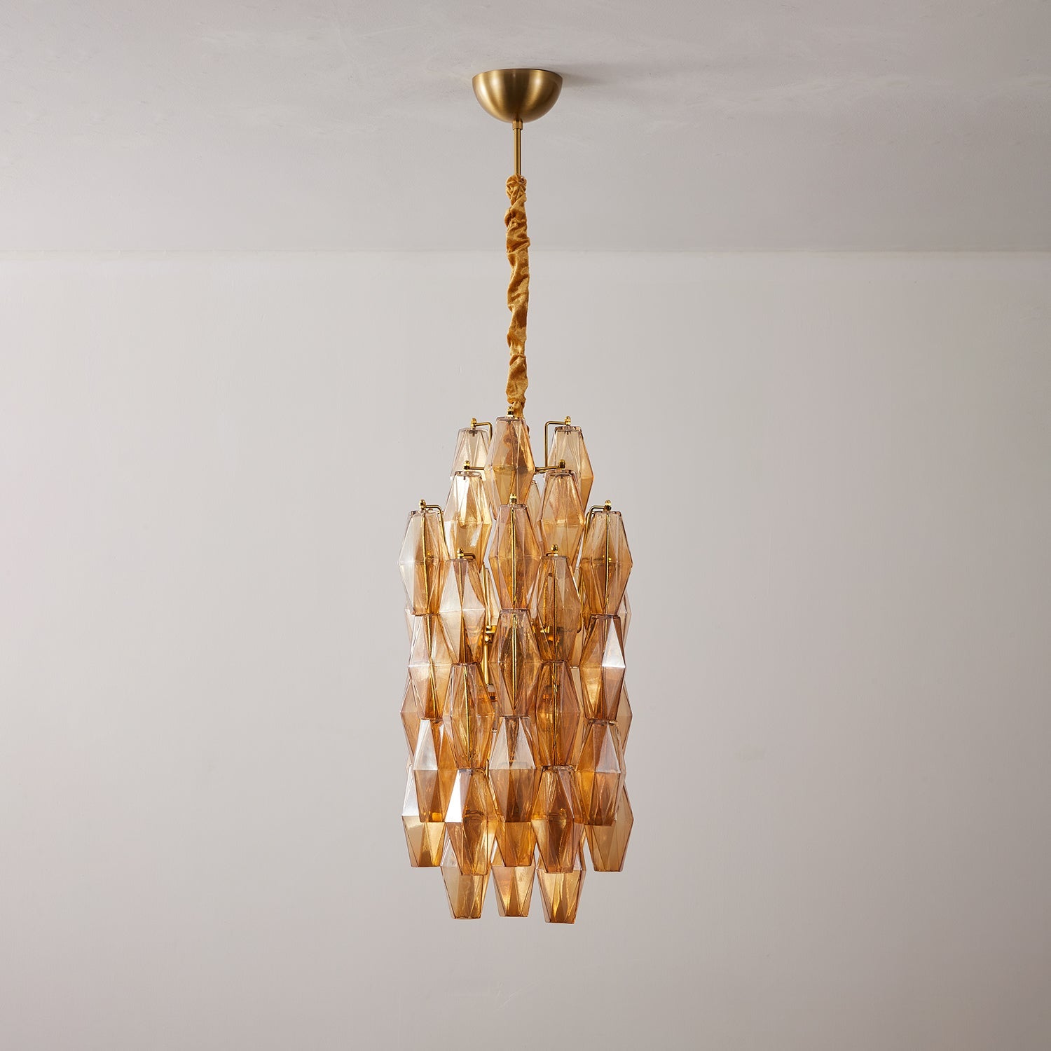 Amber Prism Long Chandelier Glass lighting by Bling Lighting Studio