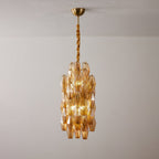 Amber Prism Long Chandelier Glass lighting by Bling Lighting Studio