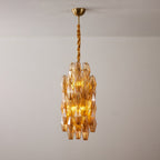 Amber Prism Long Chandelier Glass lighting by Bling Lighting Studio