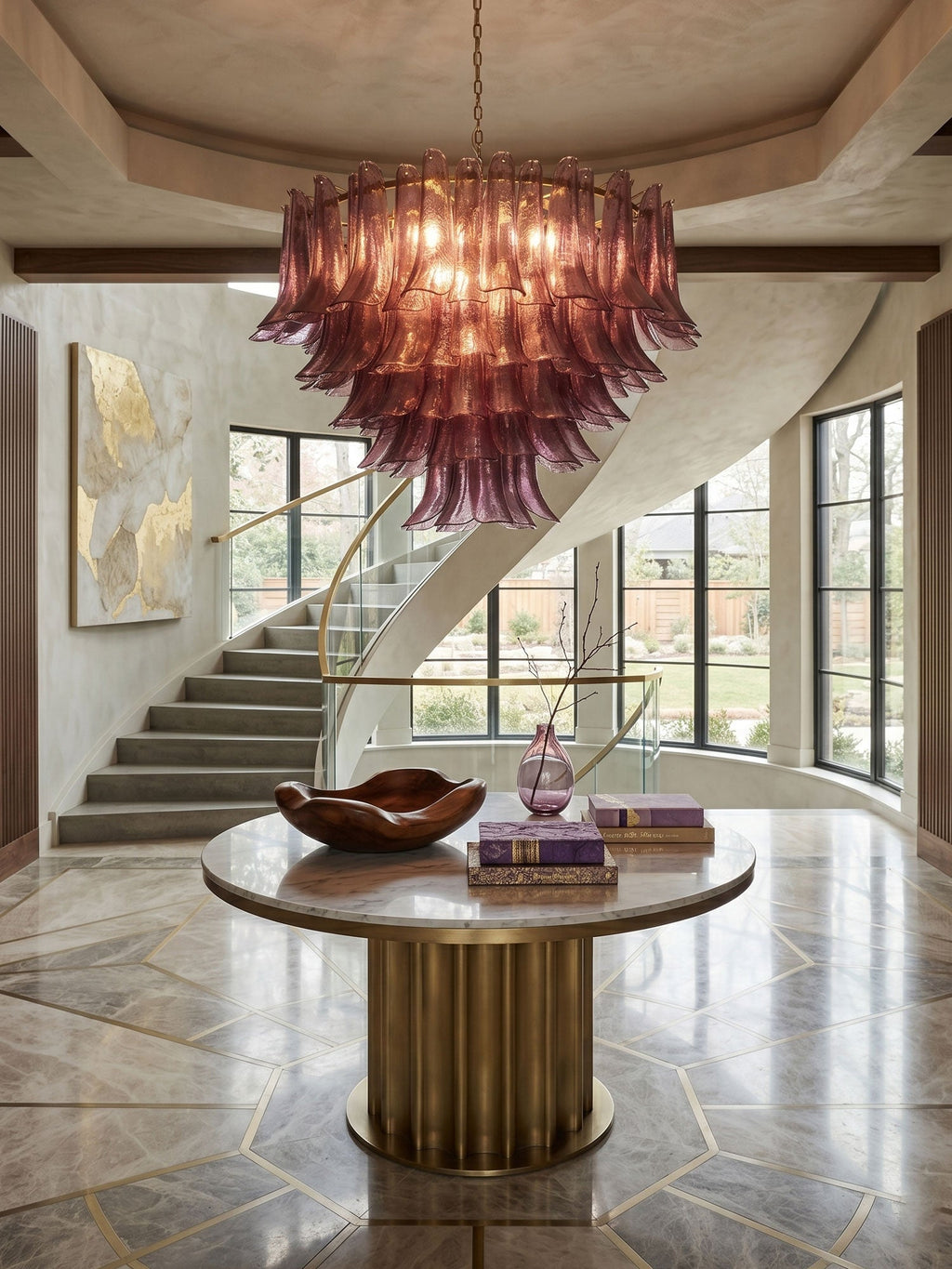 Amethyst Bloom Chandelier Glass lighting by Bling Lighting Studio