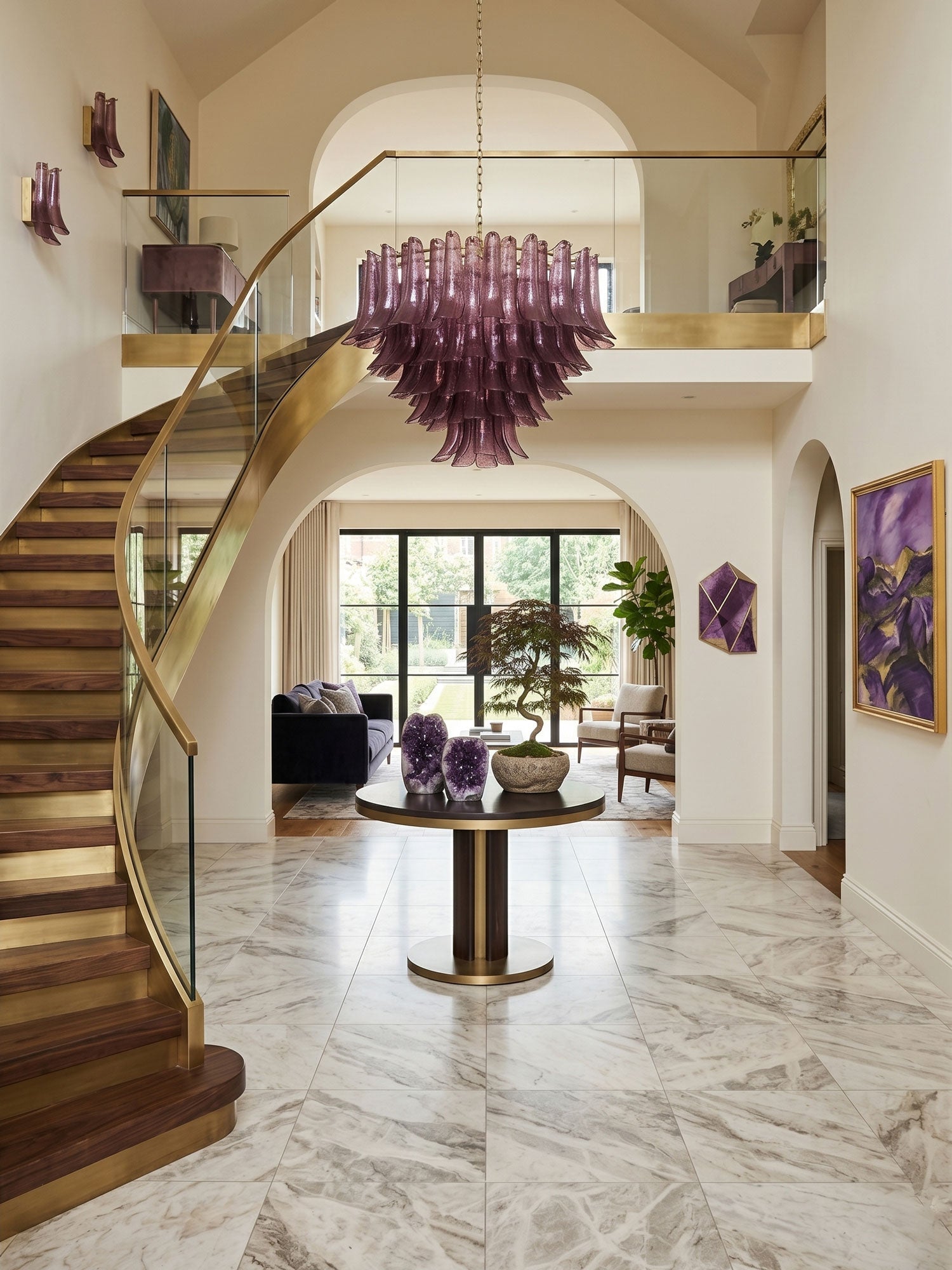 Amethyst Bloom Chandelier Glass lighting by Bling Lighting Studio