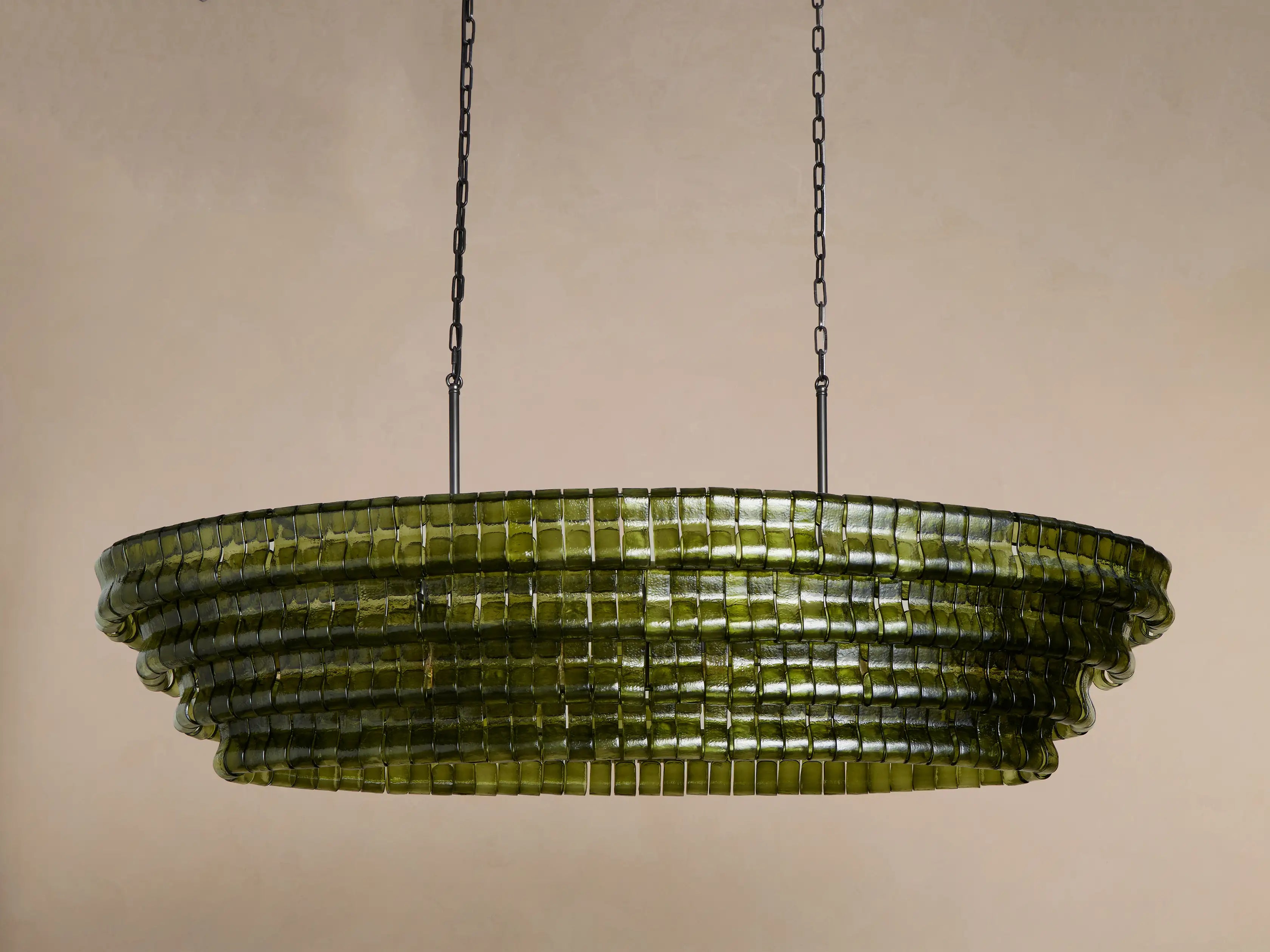 Luxury Amor Ghiaccio Glass Oval Chandelier 54"W/65"W product image