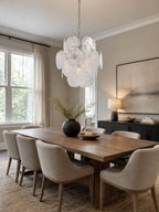 Aqua White Glass Chandelier Glass lighting by Bling Lighting Studio
