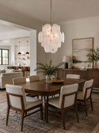 Aqua White Glass Chandelier Glass lighting by Bling Lighting Studio