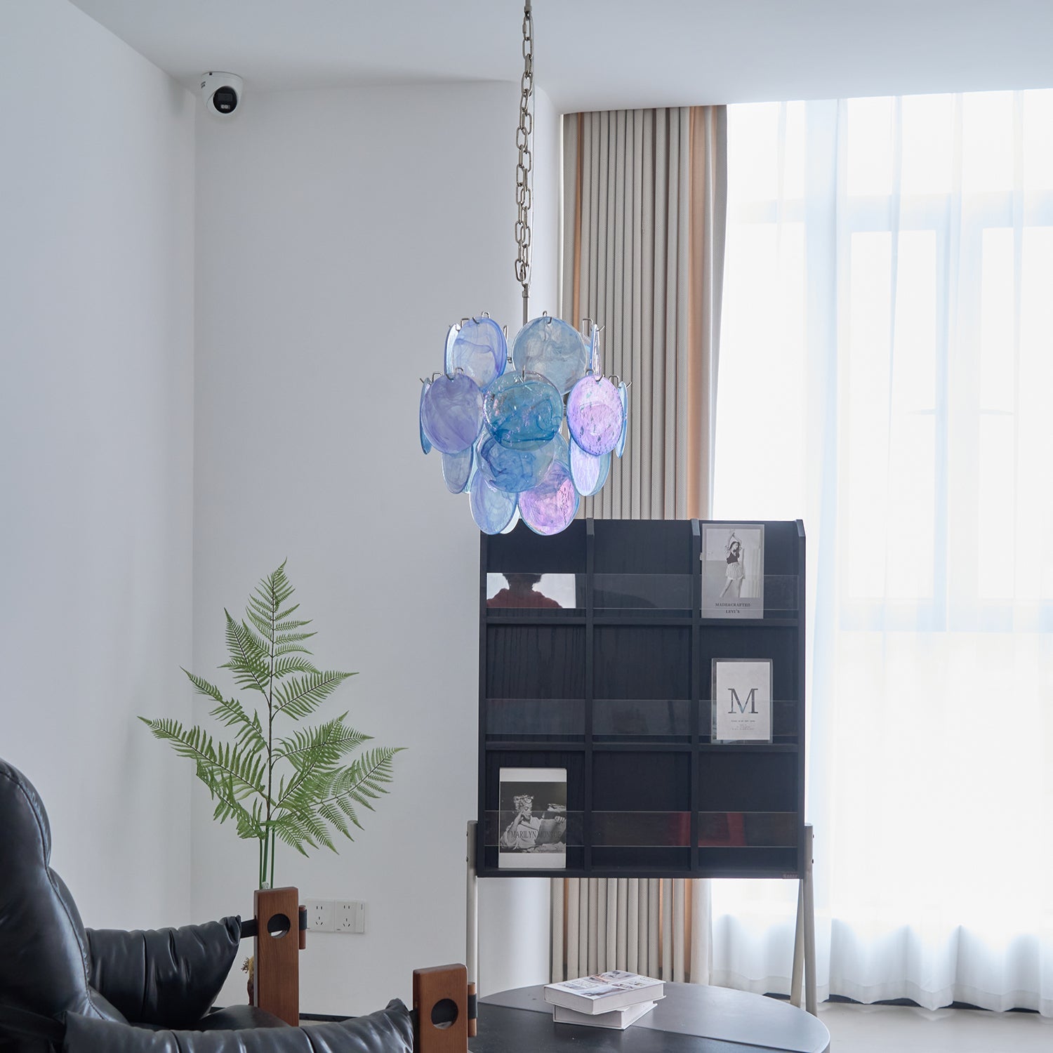 Aqua Blue Glass Chandelier Glass lighting by Bling Lighting Studio