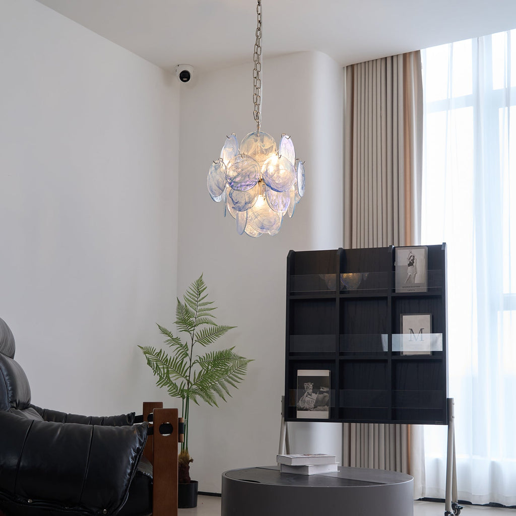 Aqua Blue Glass Chandelier Glass lighting by Bling Lighting Studio